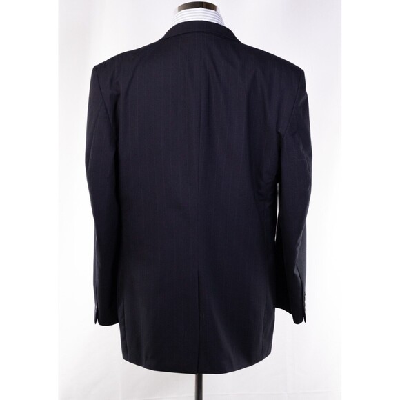 Jos A Bank 2 Button Blue Striped 100% Wool Sport Coat Jacket Blazer Sz 46r - Picture 3 of 13
